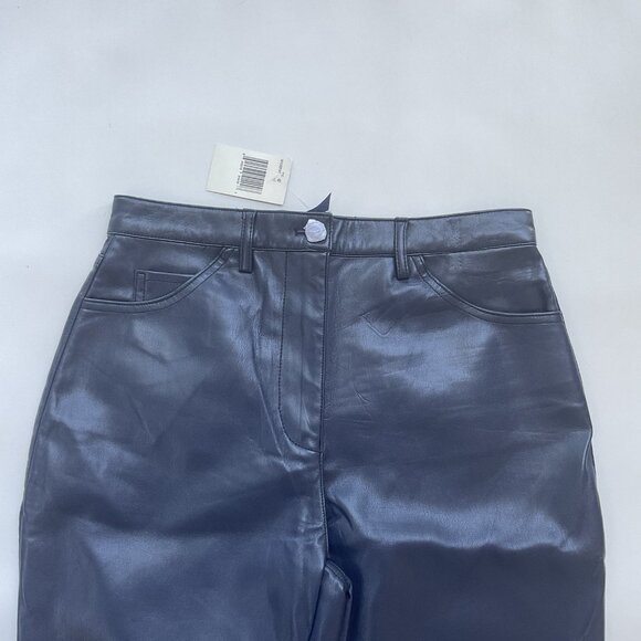 Guess Women’s Kelly Faux Leather Jeans  Straight Fit In Blue Size 28 - Picture 5 of 11